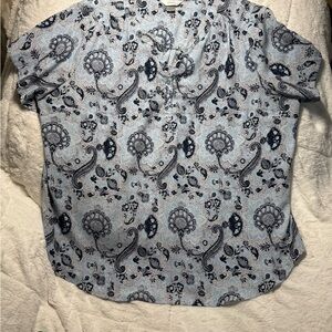 Womens CJ Banks 3X Blue Floral Paisley Top